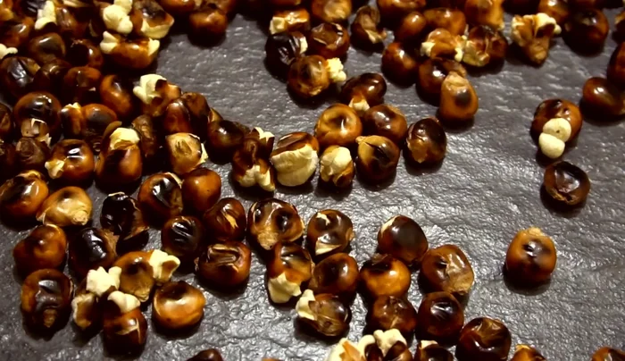 Add 4-5 cups of water to the pan with the corn kernels.