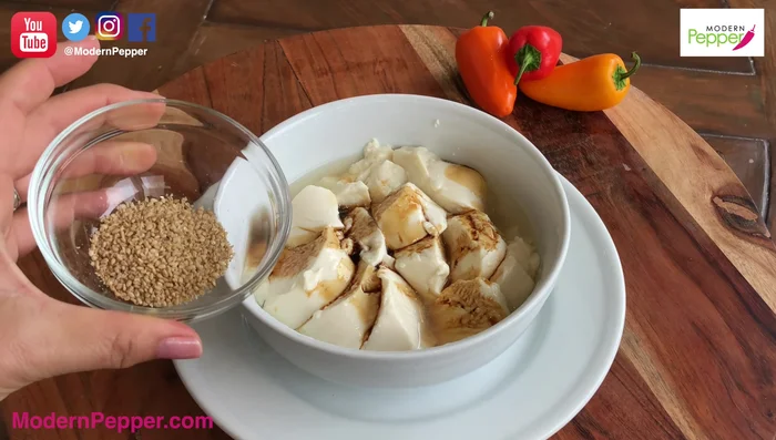 Microwave Soft Tofu: Drizzle with soy sauce and sprinkle with toasted sesame seeds.