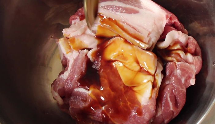 Place pork in a bowl. (Shoulder meat is recommended, but any part with some fat is fine).