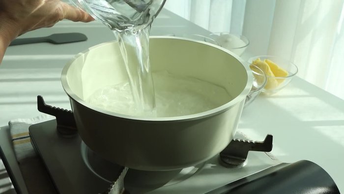 Add flour and salt, then mix gently until combined.