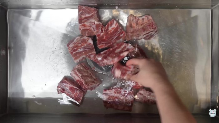 Soak pork neck bones in cold water for an hour to remove blood.