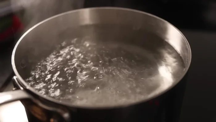 Boil eggs for 6 minutes (adjust time to preference).