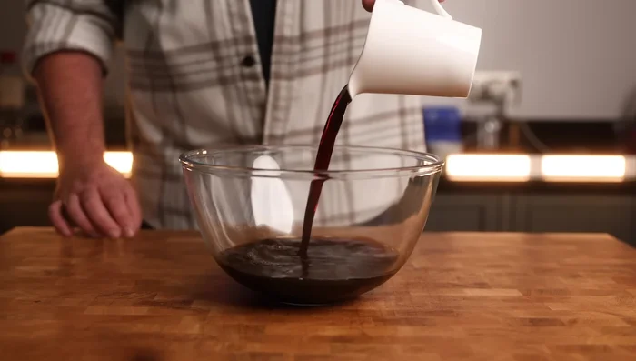 Make the marinade: Combine the stock with soy sauce and honey.