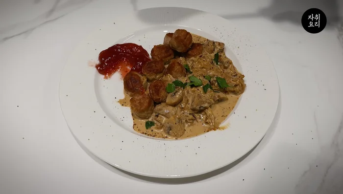 Finish cooking the dish. (This step is inferred due to lack of information in the transcript)