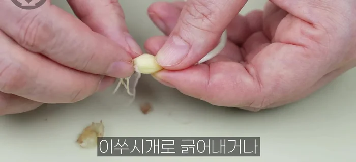 Prepare dallae: Peel off tough skin, scrape off dirt, and wash thoroughly. Trim off damaged root tips and pound the root part.