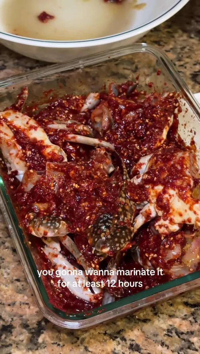 Marinate the crab in the prepared sauce for at least 12 hours.