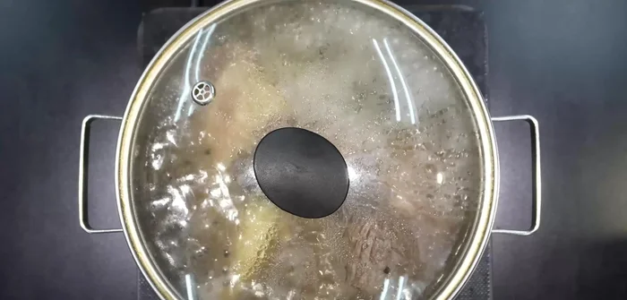 Cover the pot and cook over medium heat for two hours.