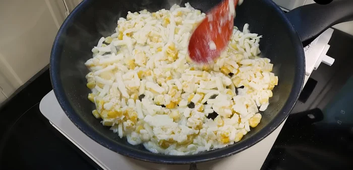 Pour the mixture into the pan and melt. Use a kitchen torch to enhance visuals (optional).