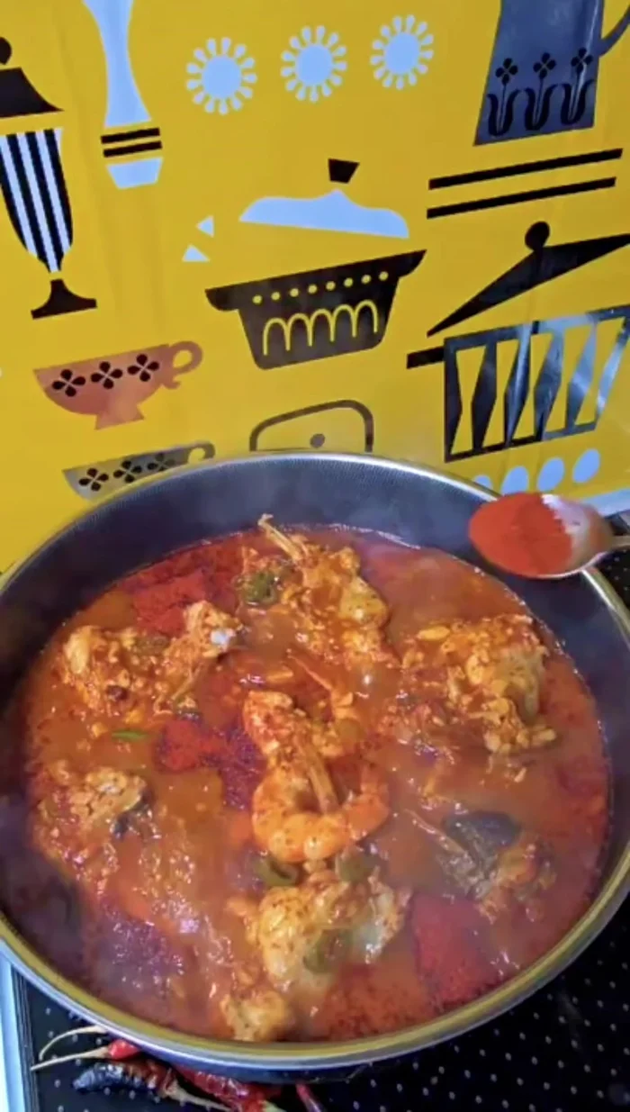 Serve hot, garnished with Korean chili powder for color. [742.76]