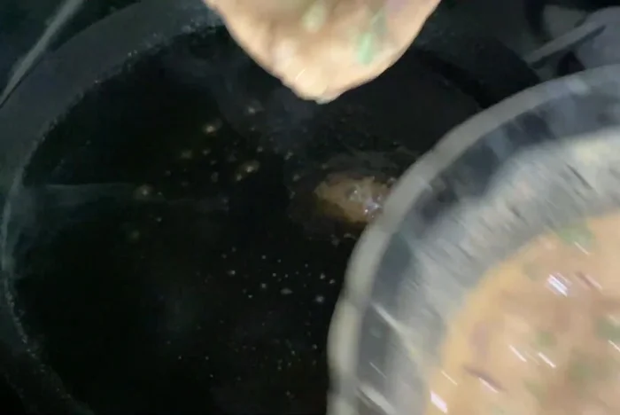 Carefully flip and cook the other side until golden brown and crispy.