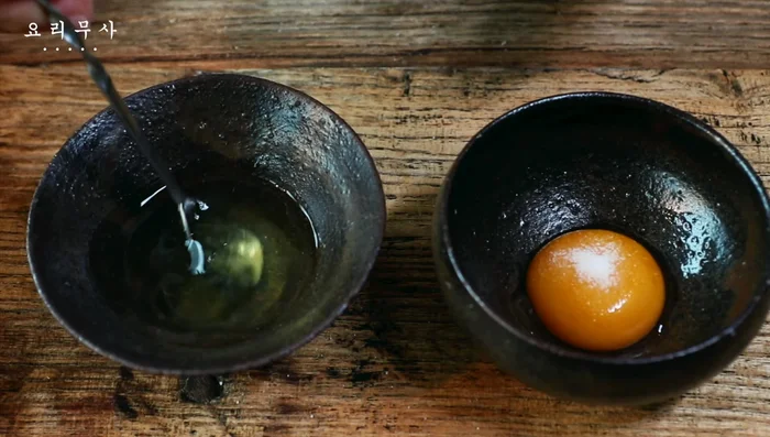 Separate egg yolks from egg whites and beat the yolks well with salt.