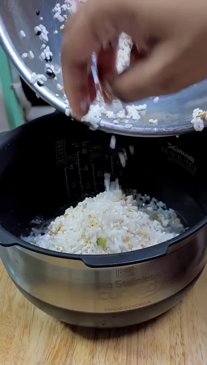 Add water. The water level should reach the bottom of your hand's heel when you measure it.