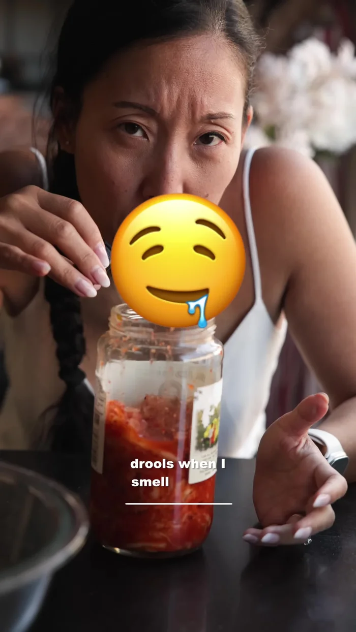 Place your kimchi and kimchi juice into a bowl. Use kitchen shears to cut it up into small pieces to avoid losing precious kimchi juice.