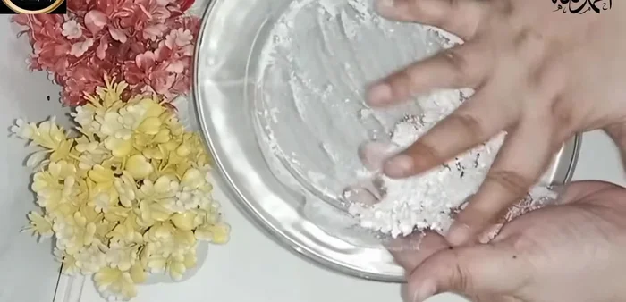 Once dried, grind both the rice and potato starch into a fine powder using a mixer.