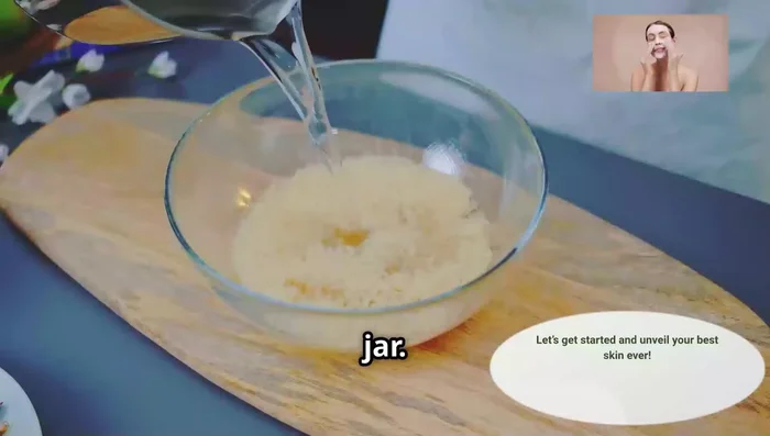 Soak your cotton pads in this rice water and keep them in the fridge.