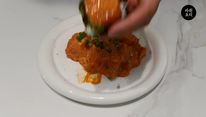 Roughly chop the remaining salmon.