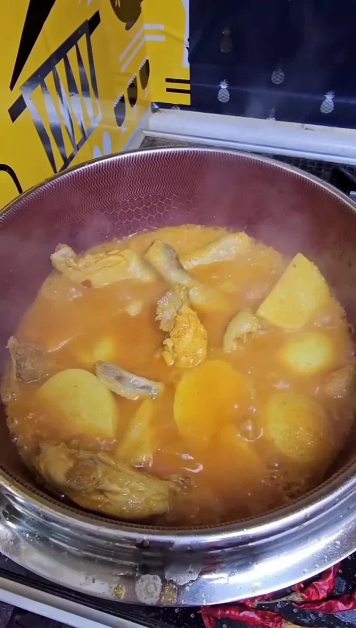 Add potatoes. Continue simmering until chicken is cooked through and potatoes are tender.