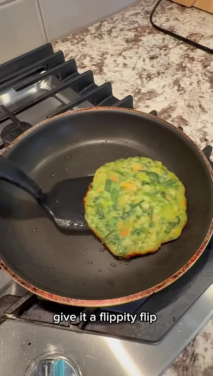 Flip the pancake.